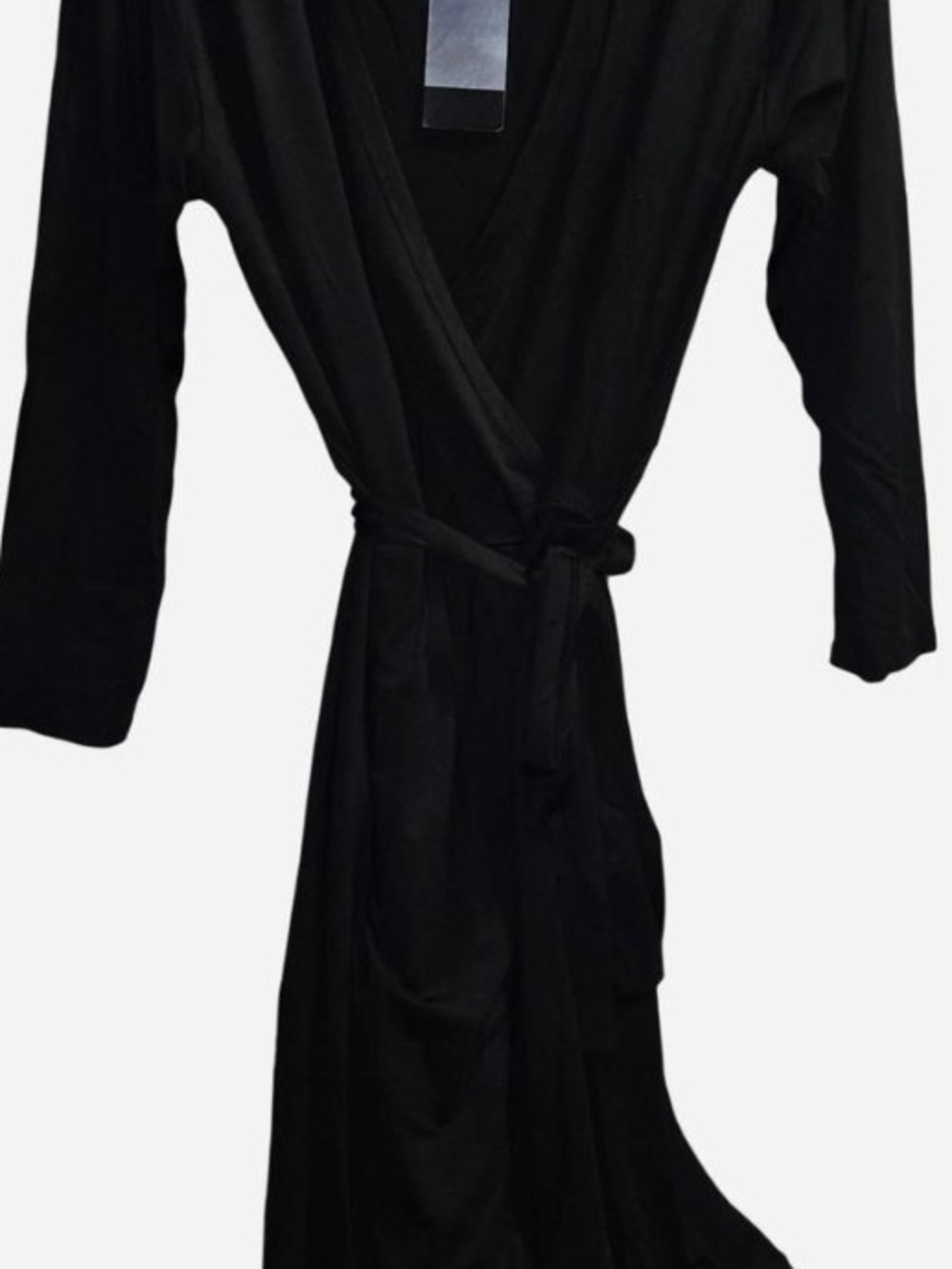 jonathan martin Black Plus Wrap Dress with Tie